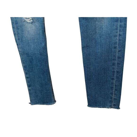 Rag & Bone Cate Mid-Rise Skinny Jeans Size 23 Distressed Blue Wash Ankle Raw Hem - Picture 4 of 16
